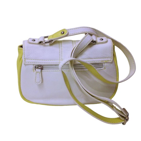 Elle Vegan Pleather Crossbody Shoulder Bag Purse 8x6 Logo Magnetic Pockets Zips - Picture 8 of 11